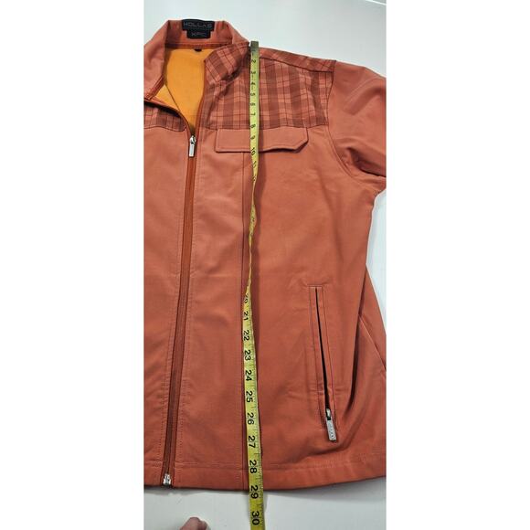 Hollas XFC wind water resistant golf jacket zip pockets orange performance L - Picture 9 of 9